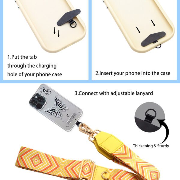 DSC_1066 Phone Lanyard Crossbody Strap Yellow grid