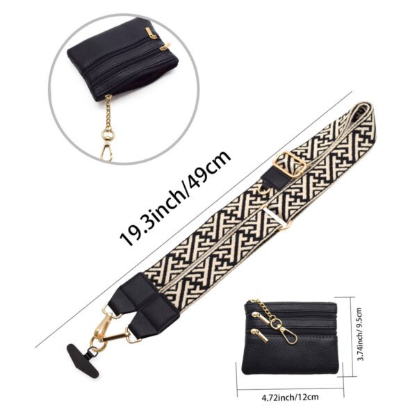 Phone Lanyard Crossbody Strap Black Stripe