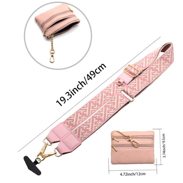 Phone Lanyard Crossbody Strap Pink stripe