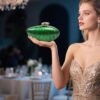 Ladies 'wedding Party  Dinner Bag,Metal Chain Shoulder Bag Green