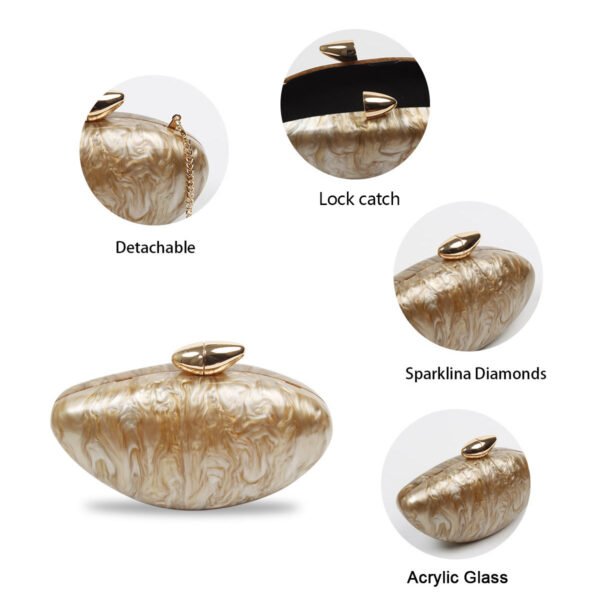 Ladies 'wedding Party  Dinner Bag,Metal Chain Shoulder Bag Brown