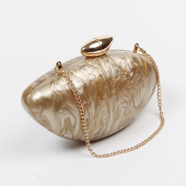 Ladies 'wedding Party  Dinner Bag,Metal Chain Shoulder Bag Brown