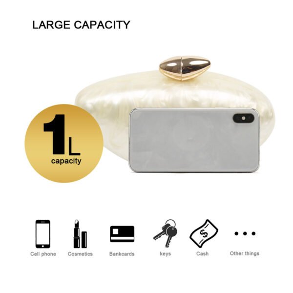 Ladies 'wedding Party  Dinner Bag,Metal Chain Shoulder Bag White