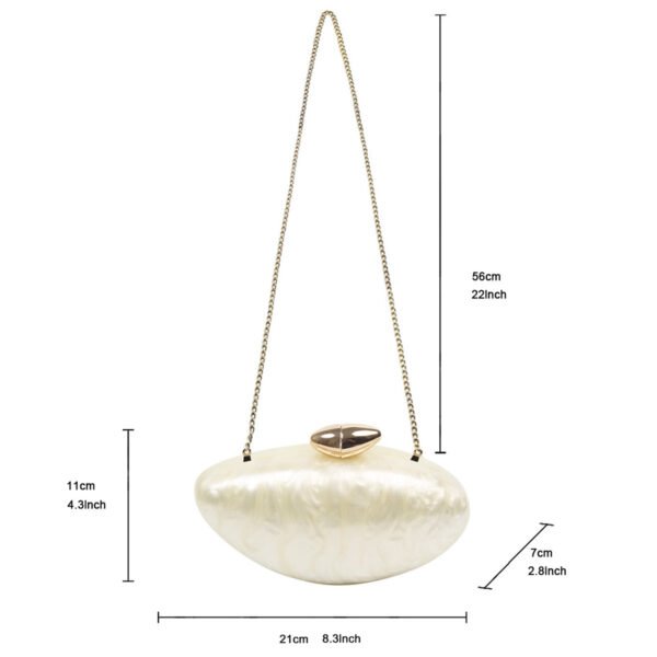 Ladies 'wedding Party  Dinner Bag,Metal Chain Shoulder Bag White