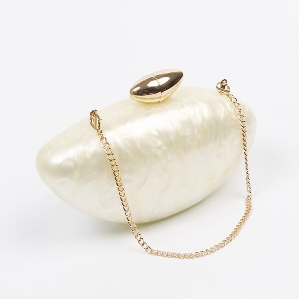 Ladies 'wedding Party  Dinner Bag,Metal Chain Shoulder Bag White