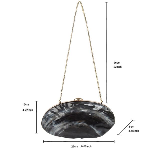 Premium luxury acrylic seashell women's evening handbag Black