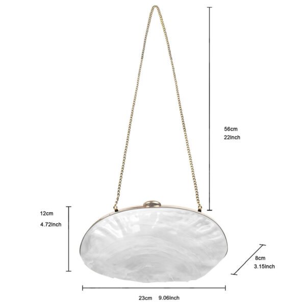 Premium luxury acrylic seashell women's evening handbag White