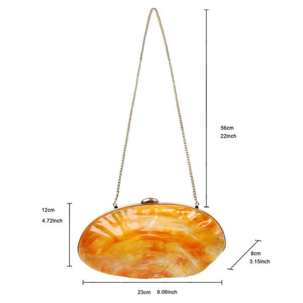 Premium luxury acrylic seashell women's evening handbag Orange