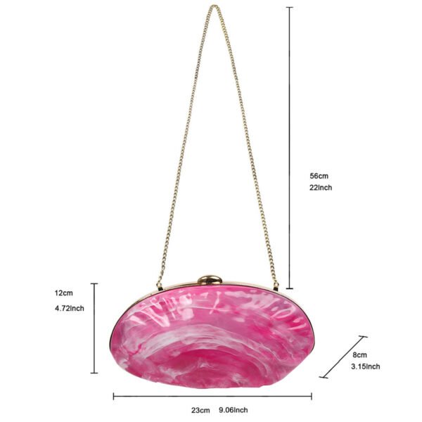 Premium luxury acrylic seashell women's evening handbag Pink