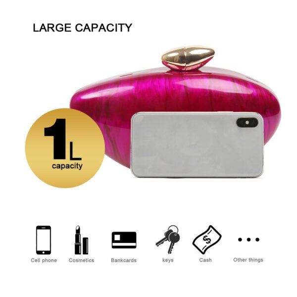 Ladies 'wedding Party  Dinner Bag,Metal Chain Shoulder Bag Red