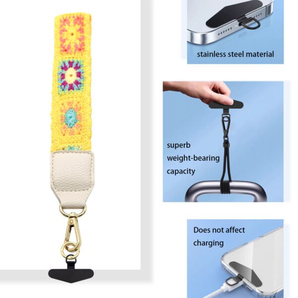 Phone Lanyard Crossbody Strap Yellow Flowers