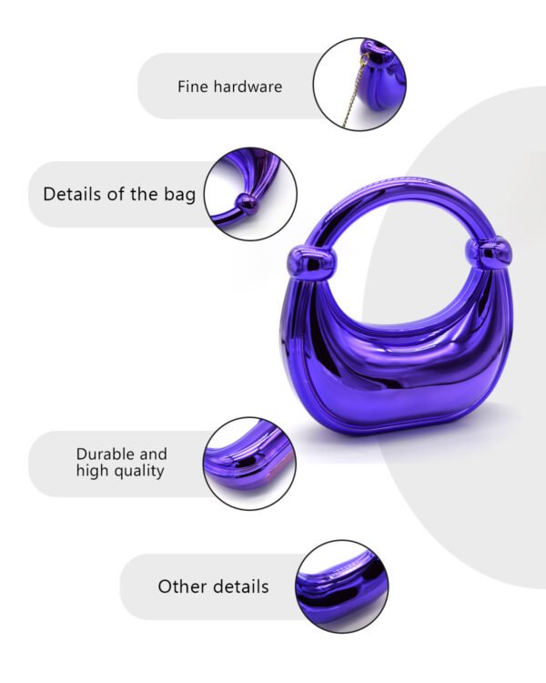 Premium Luxury Acrylic Evening Handbag for Women Purple