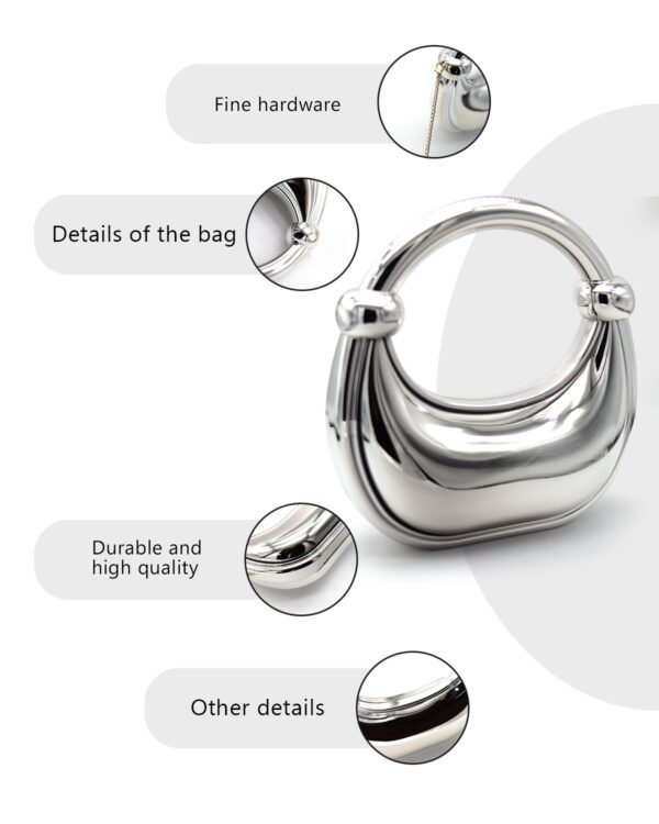 Premium Luxury Acrylic Evening Handbag for Women Silver