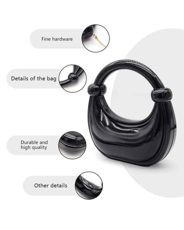 Premium Luxury Acrylic Evening Handbag for Women Black
