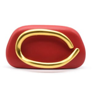 未标题-12 PU Leather Wedding Guest Clutch Metal Chain Shoulder Crossbody Bag Red