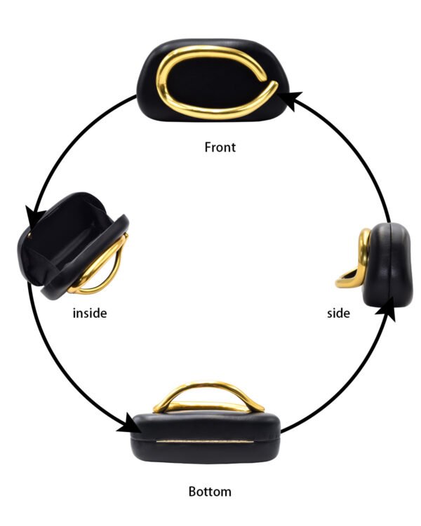 未标题-2 PU Leather Wedding Guest Clutch Metal Chain Shoulder Crossbody Bag Black