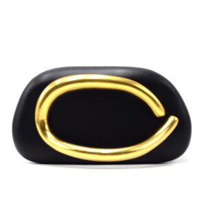 未标题-6 PU Leather Wedding Guest Clutch Metal Chain Shoulder Crossbody Bag Black