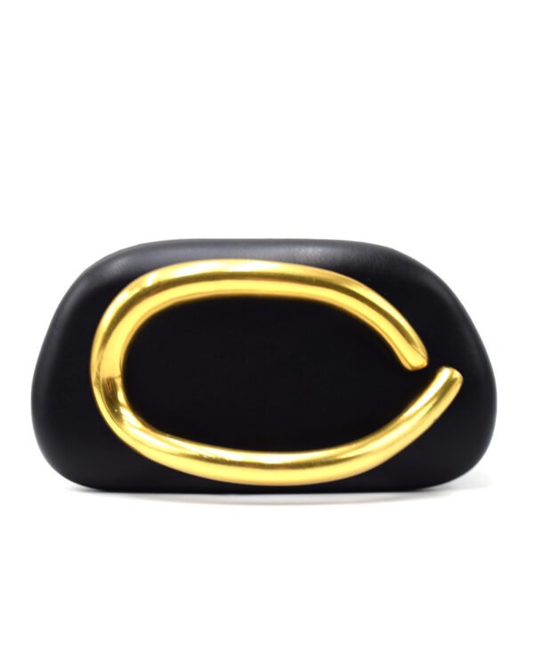 未标题-6 PU Leather Wedding Guest Clutch Metal Chain Shoulder Crossbody Bag Black