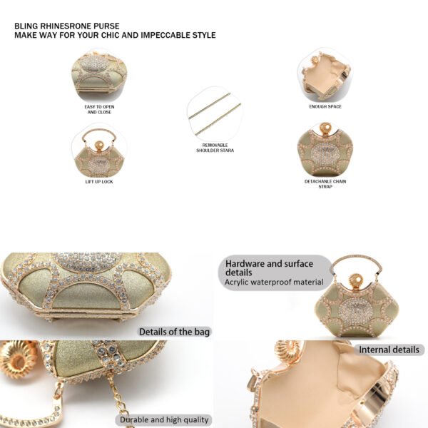 Women's high-end luxury metal dinner handbags, wedding parties, parties, and dinner wallets-017