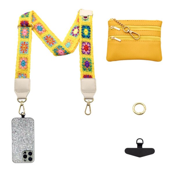 Phone Lanyard Crossbody Strap Yellow Flowers