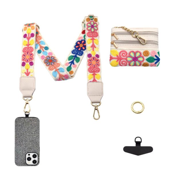 未标题-fyh Phone Lanyard Crossbody Strap White Flowers4