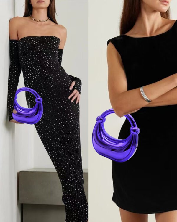 Premium Luxury Acrylic Evening Handbag for Women Purple