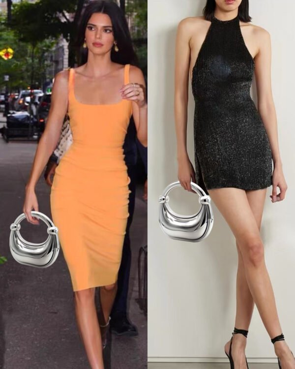 Premium Luxury Acrylic Evening Handbag for Women Silver