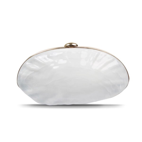 Premium luxury acrylic seashell women's evening handbag White