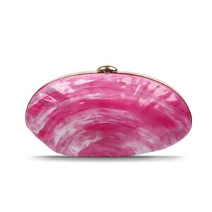 贝壳包包粉红色大图 Premium luxury acrylic seashell women's evening handbag Pink