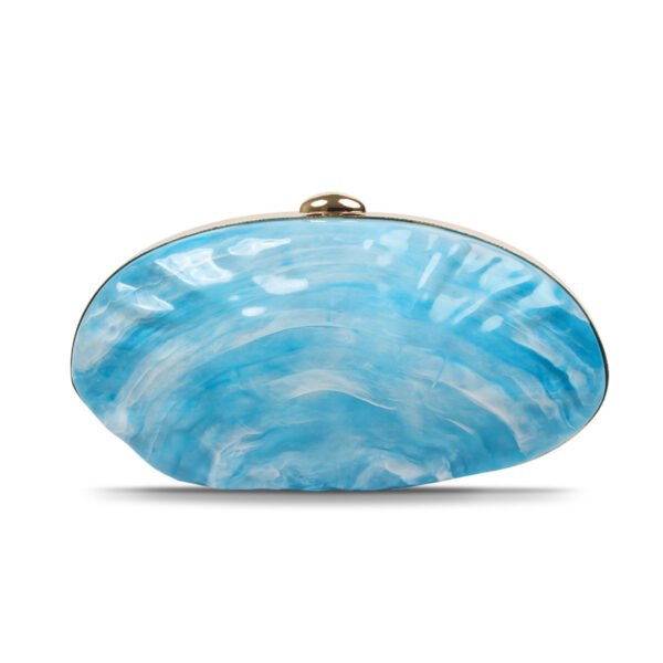 Premium luxury acrylic seashell women's evening handbag Blue