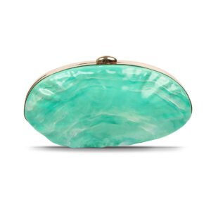 贝壳包包绿色大图 Premium luxury acrylic seashell women's evening handbag Green