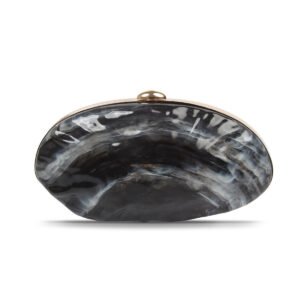 贝壳包包黑色大图 Premium luxury acrylic seashell women's evening handbag Black