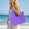EVA beach bag with lightning pattern purple