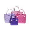 EVA beach bag with lightning pattern purple
