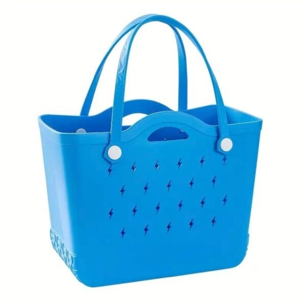EVA beach bag with lightning pattern dark blue