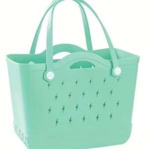 主图-11 EVA beach bag with lightning pattern green