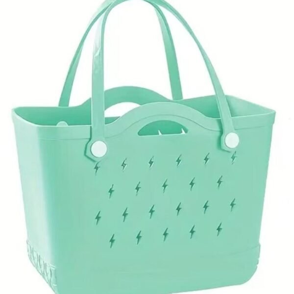 EVA beach bag with lightning pattern green