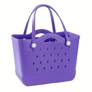 主图-13 EVA beach bag with lightning pattern purple