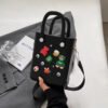 详情-08 DIY macaron colored beach bag,Equipped with adjustable straps Black