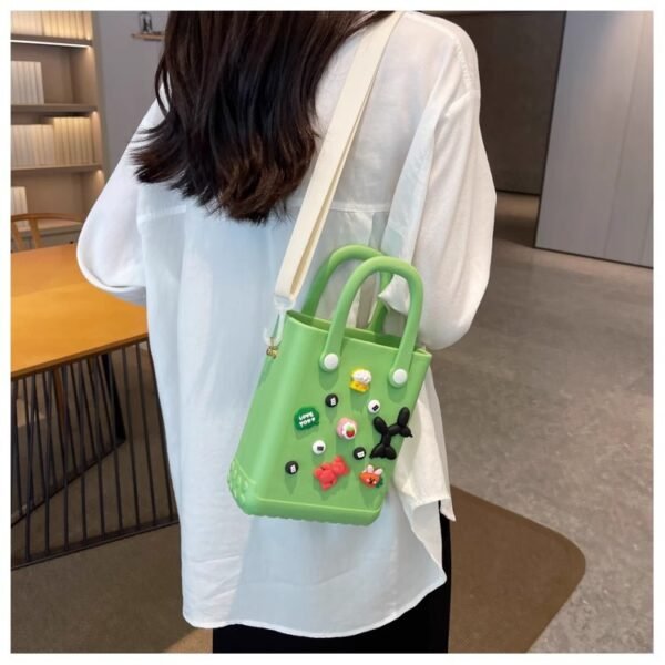 详情-13 DIY macaron colored beach bag,Equipped with adjustable straps Black